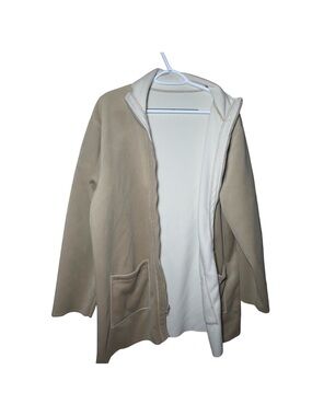 Kim Rogers Reversible Sueded Velour Fleece Jacket 1X Tan Beige Full Zip